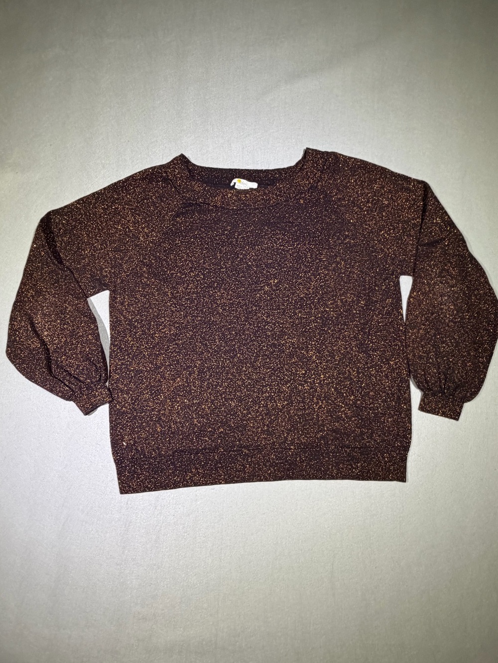 Boden 16 Wool Cotton Metallic Sparkle Balloon Sleeve Sweater
